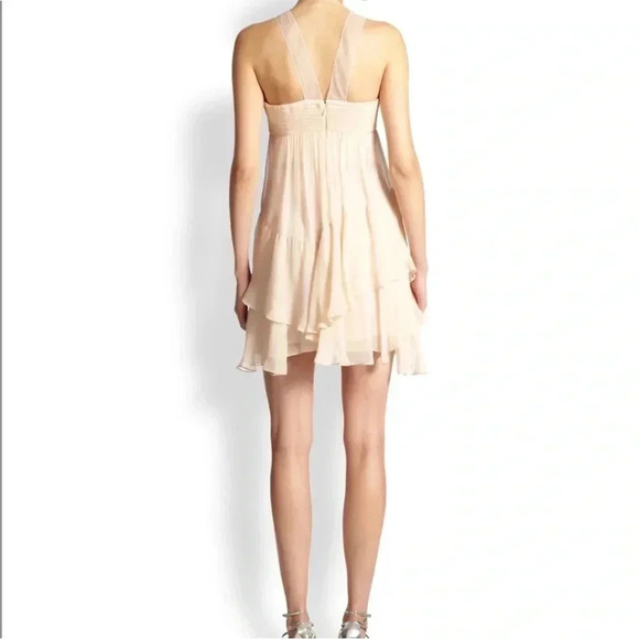BCBGMAXAZRIA Tiered Ruffled Halter Sundress size 4 - Picture 2 of 9